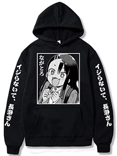 Bingxin Don'T Toy With Me Miss Nagator Cosplay Hoodie Unisex Nagatoro Halloween Jacket Sweatshirt Nagato Sweater Pullover Hoody Coat (Medium, A Black )