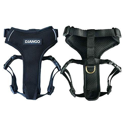 Django Adventure Dog Harness  Comfortable, Durable, And Reflective Neoprene Dog Harness For Outdoor Adventures And Everyday Wear  Adjustable Design With Solid Brass Hardware (