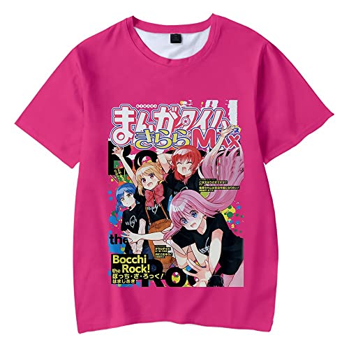 Manga Bocchi The Rock Anime T Shirt Crewneck Short Sleeve Men Women'S Tshirt Harajuku Streetwear D Clothes (Jy,M)