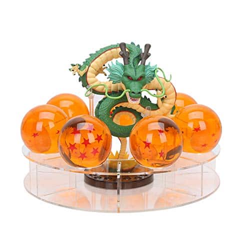 Mysika Resin Shenron Figure Shenlong Statue Set + Cm Crystal Balls + Shelf With Gift Box For Business Halloween Christmas Holiday And Birthday Home Decoration