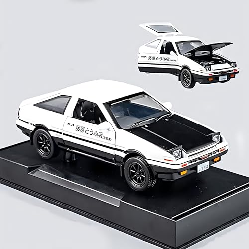 Mzexoma Initial D Toyota Trueno Aealloy Diecast Car Model, Sports Car Toys For Kids And Adults,Pull Back Vehicles Toy Cars (Black Type A)