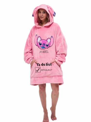 Newcosplay Wearable Blanket Hoodie Plush Cozy Oversized Sweatshirt With Pocket For Adult (Angel, Adult)