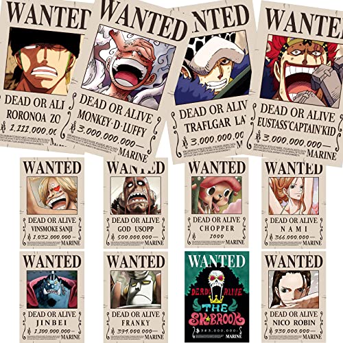 Pcs Anime One Piece Poster Xinch New Bounty Wanted Edition Straw Hat Pirates Nika Luffy Billion Zoro Sanji Fifth Gear Luffy Gear , Kidd, Law, Wall Collage Kits