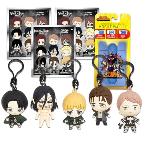 Screen Legends Attack On Titan Blind Bags Party Favors Pack   Bundle With Attack On Titan Keychain Mystery Figures Plus More  Attack On Titan Bag Clips