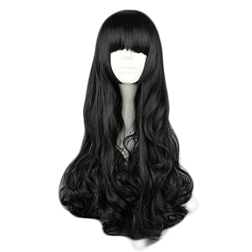 Cosplaza Cosplay Wigs Black Long Curly Wavy Women'S Halloween Costume Wig Rwby Blake Belladonna Full Hair With Bangs