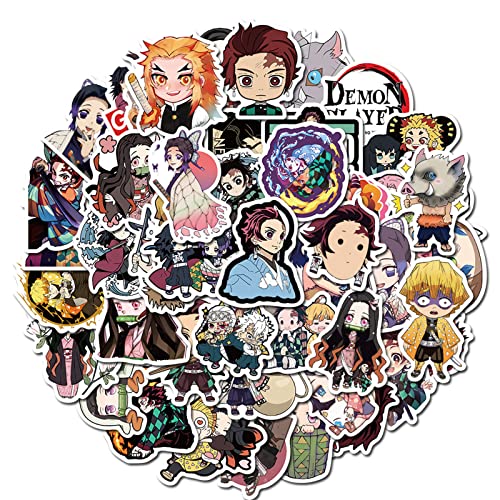 Demon Slayer Stickers For Kids And Teen, Waterproof Anime Cartoon Stickers For Water Bottle Laptop, Graffiti Decal For Phone Skate Travel Case (Demon Slayer)