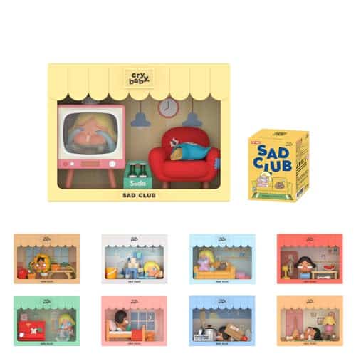 Pop Mart Crybaby Sad Club Series Scene Sets Blind Box Figures, Random Design Mystery Toys For Modern Home Decorations Indoor, Collectible Toy Set For Desk Accessories, Single 