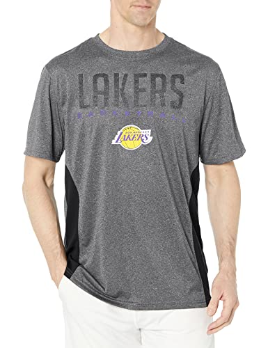 Ultra Game Nba Los Angeles Lakers Mens Active Tee Shirt, Charcoal Heather, X Large